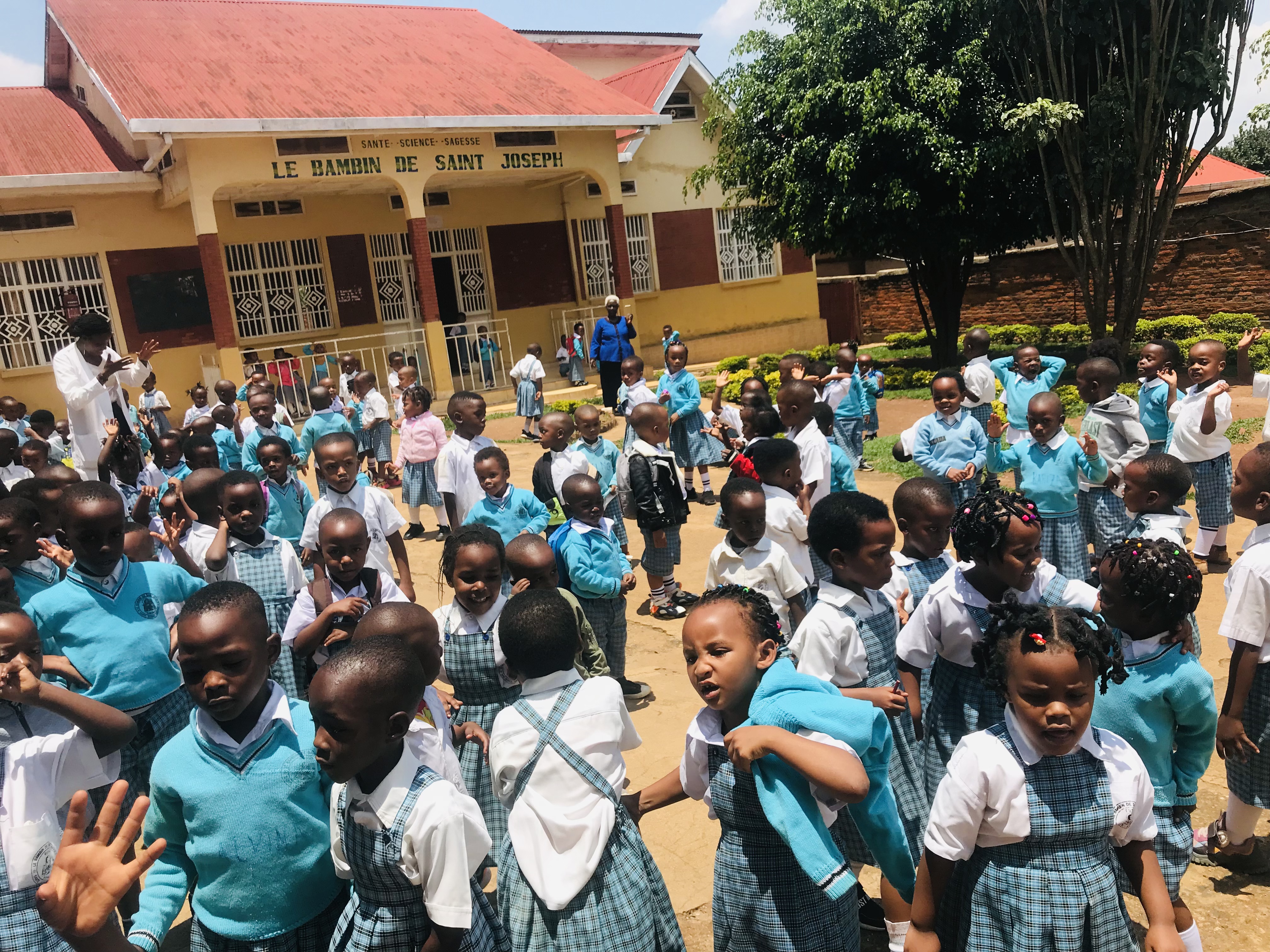 Students at Le Bambin de Saint Joseph School playing in break.